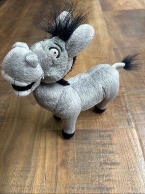 Check Gray Plush Donkey Stuffed Toy for Kids 6 inches GUC Shrek dreamworld movie